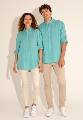 Mint Unisex Keten Gömlek - 50284324053