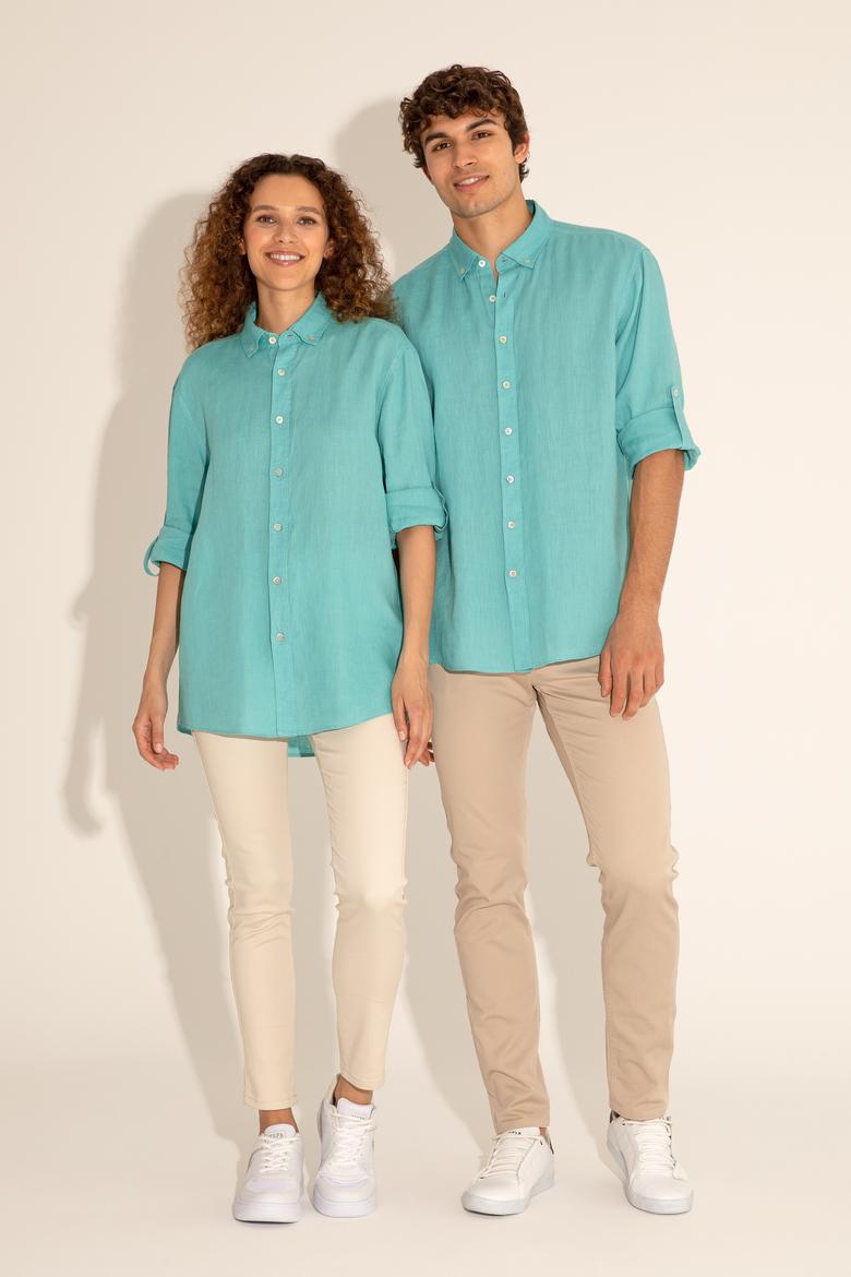 Mint Unisex Keten Gömlek - 50284324053