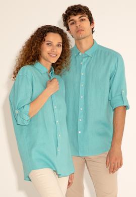 Mint Unisex Keten Gömlek - 50284324053