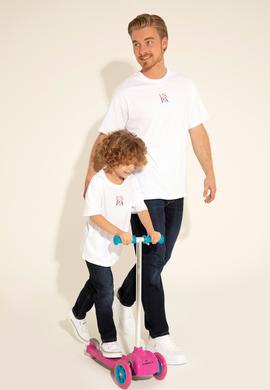 Erkek Comfort Fit Bisiklet Yaka Beyaz Tişört - 50289221021