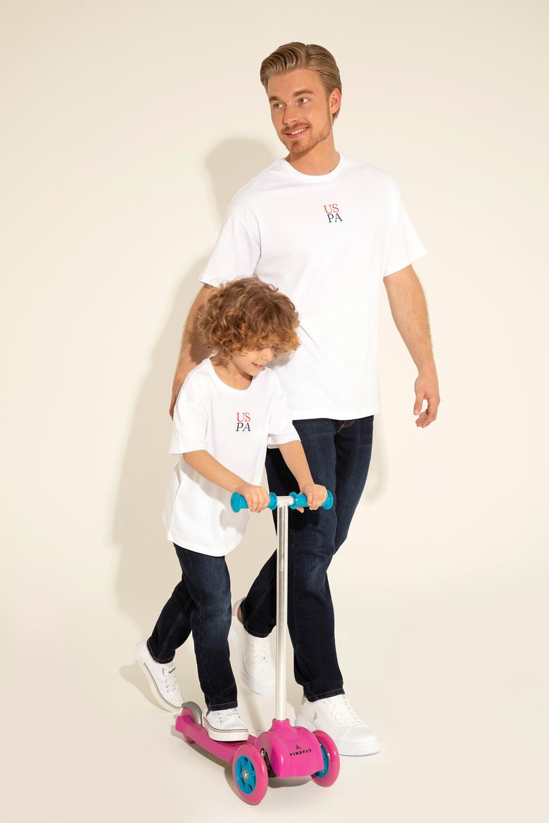 Erkek Comfort Fit Bisiklet Yaka Beyaz Tişört