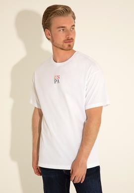 Erkek Comfort Fit Bisiklet Yaka Beyaz Tişört - 50289221021