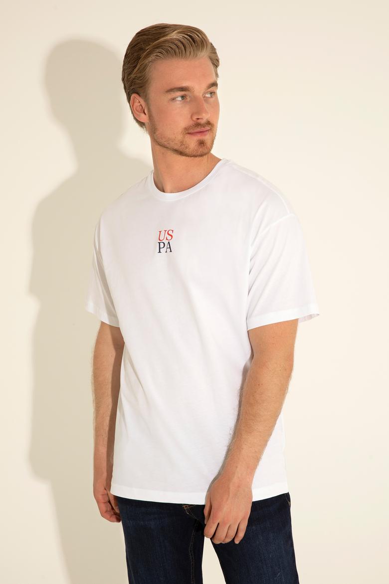 Erkek Comfort Fit Bisiklet Yaka Beyaz Tişört - 50289221021