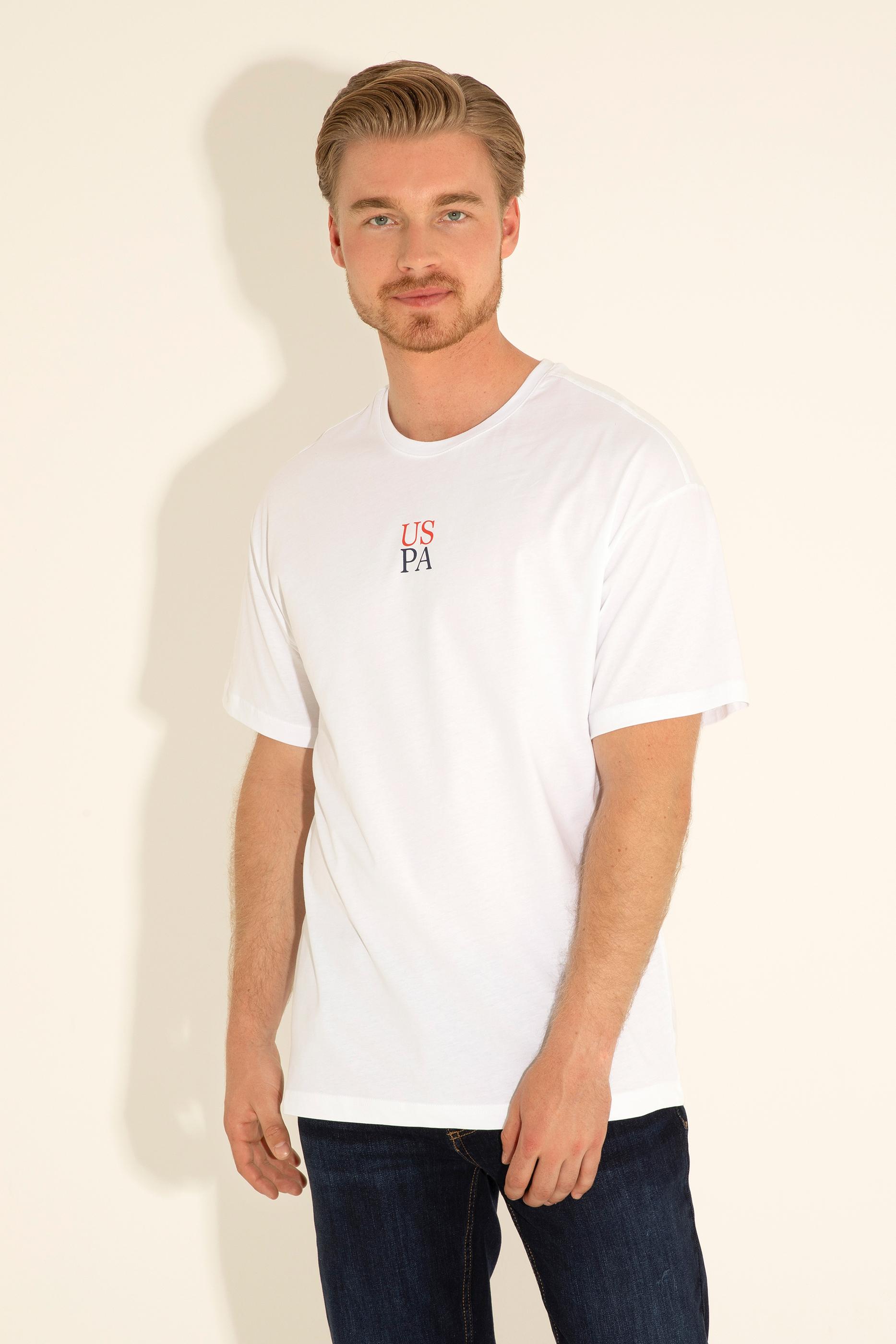 Erkek Comfort Fit Bisiklet Yaka Beyaz Tişört