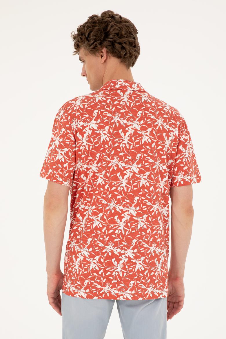 Erkek Comfort Fit Polo Yaka Pudra Tişört - 50281059013