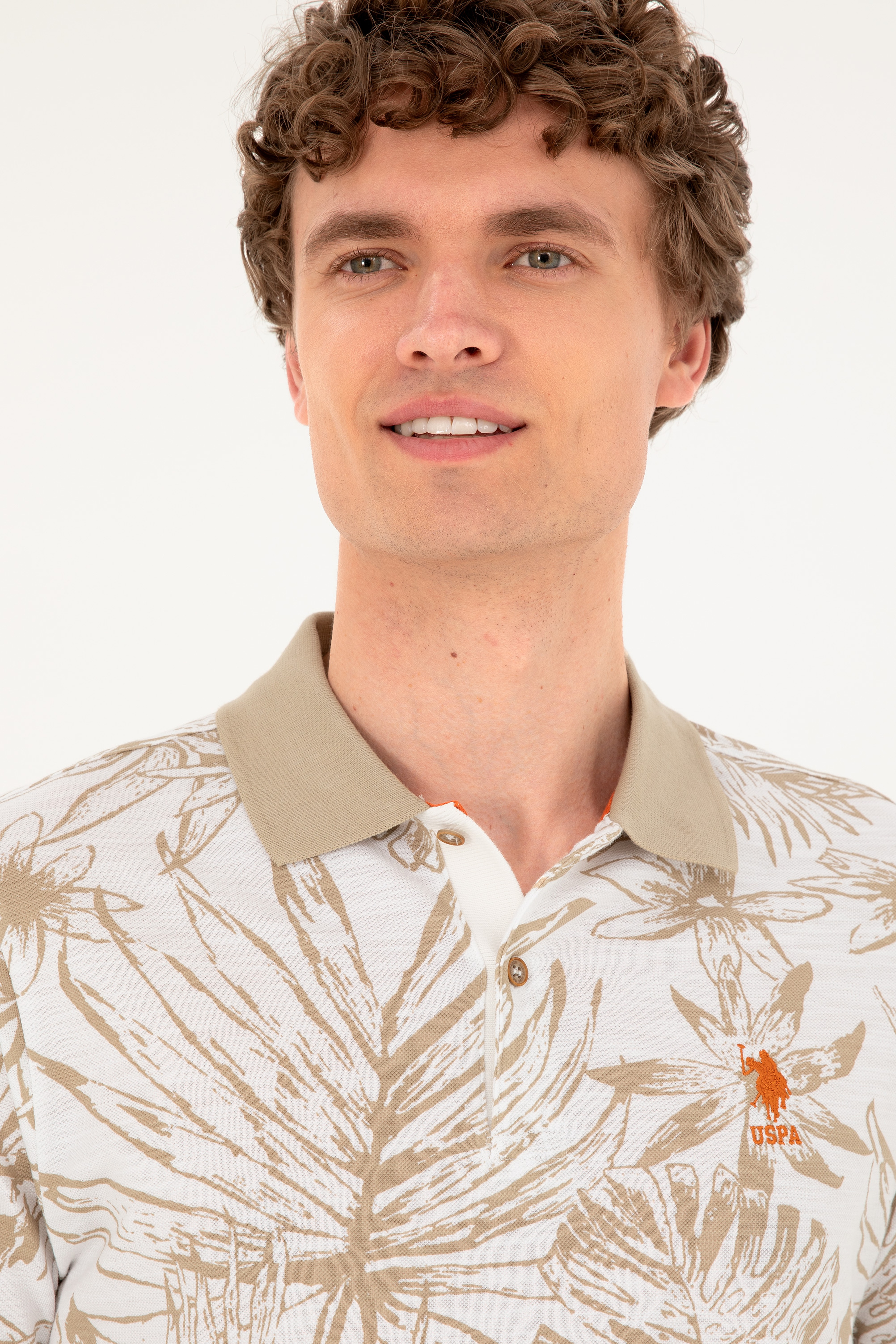 Erkek Regular Fit Polo Yaka Açık Haki Tişört - Image 2