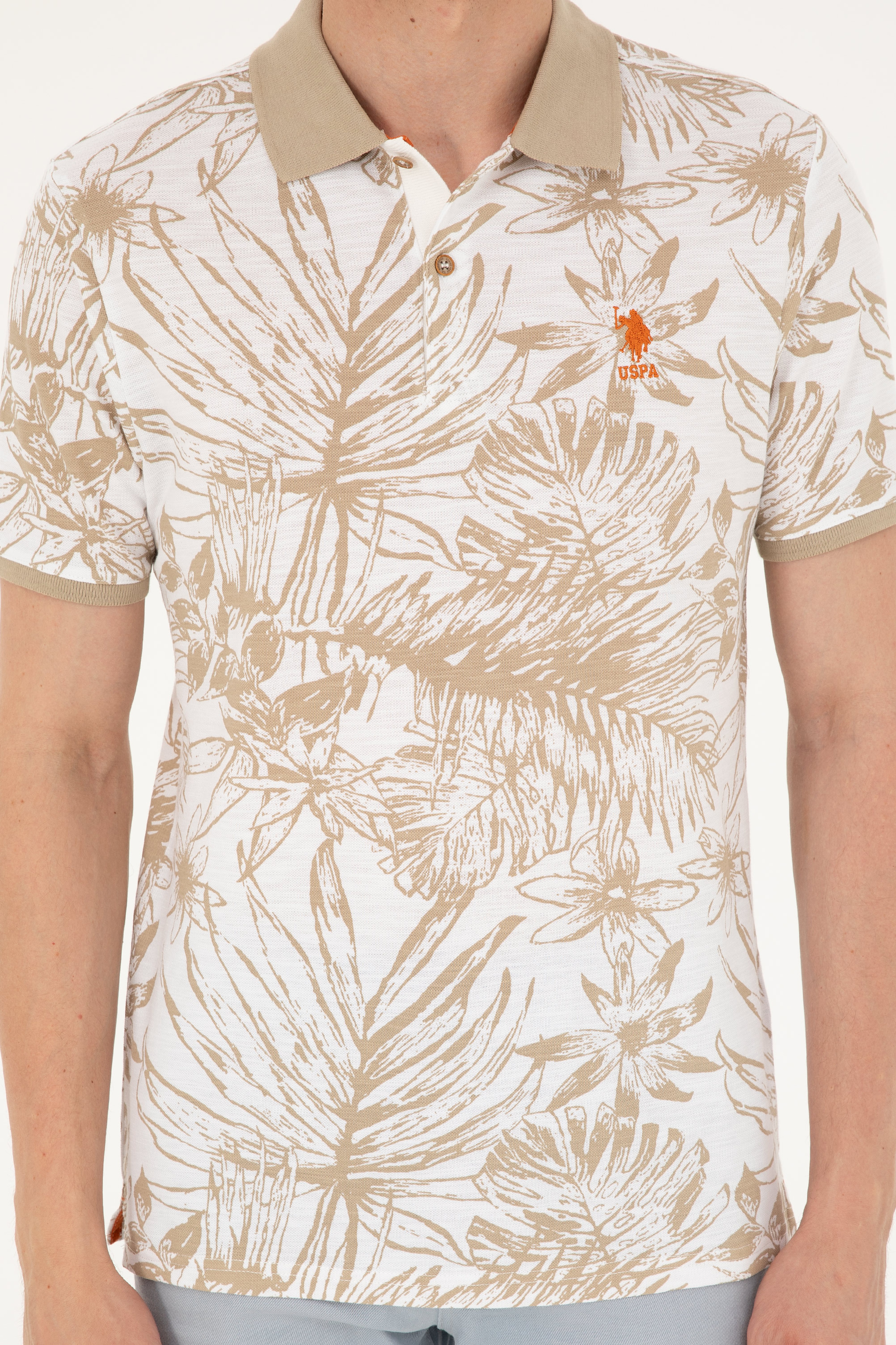 Erkek Regular Fit Polo Yaka Açık Haki Tişört - Image 6