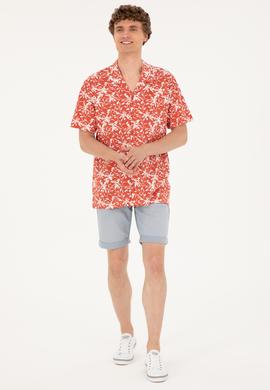 Erkek Comfort Fit Polo Yaka Pudra Tişört - 50281059013