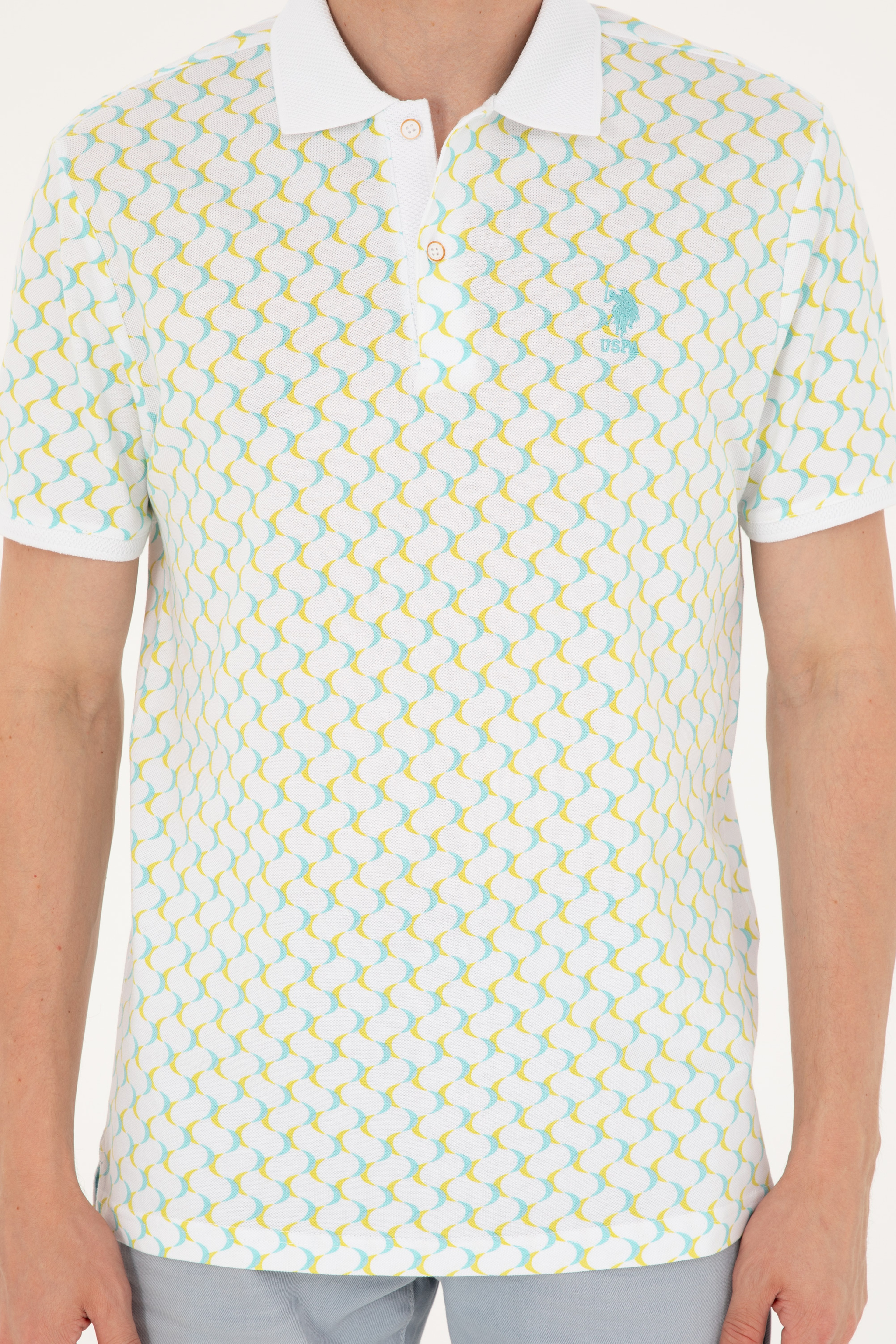 Erkek Regular Fit Polo Yaka Mint Tişört - Image 6