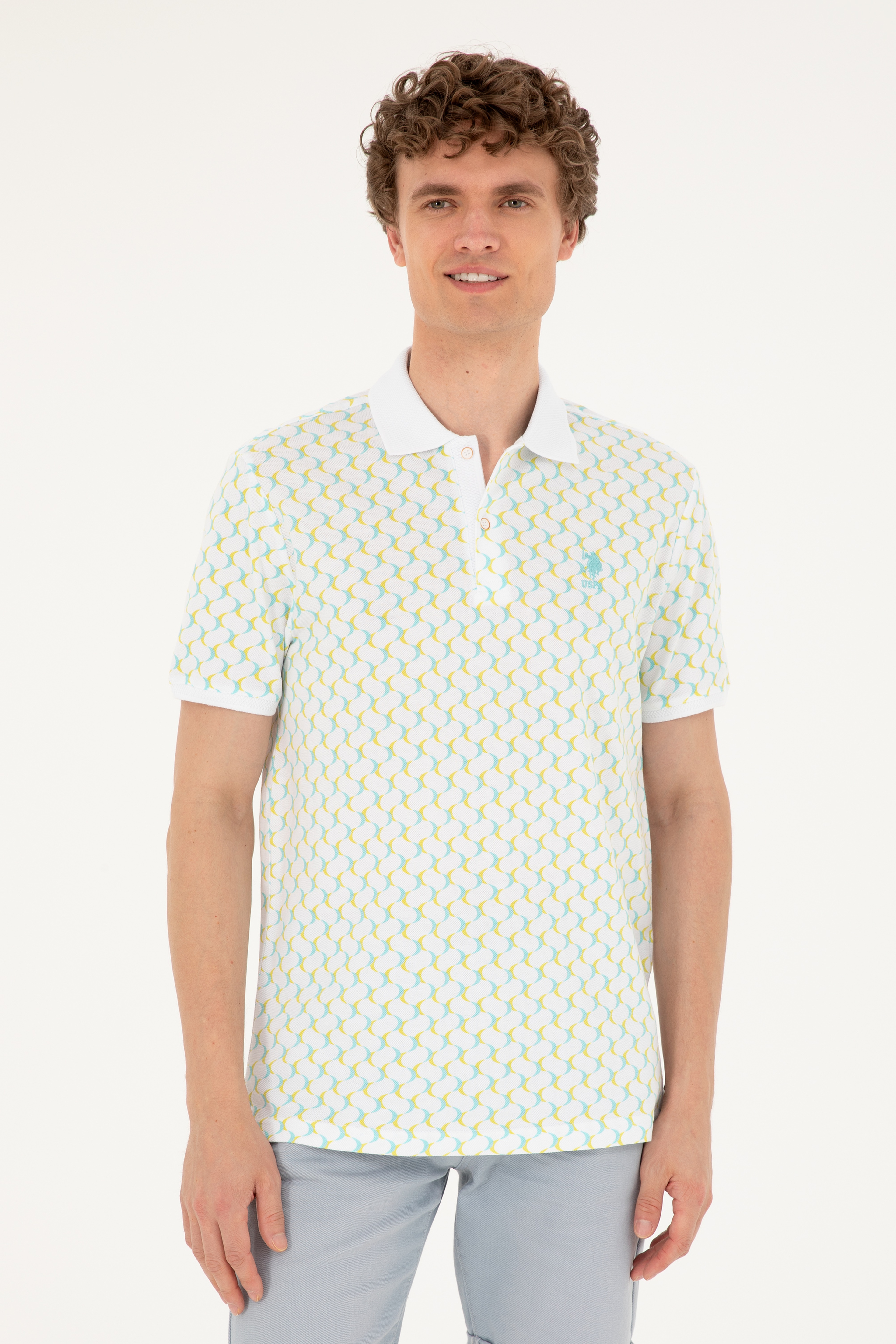 Erkek Regular Fit Polo Yaka Mint Tişört - Image 1