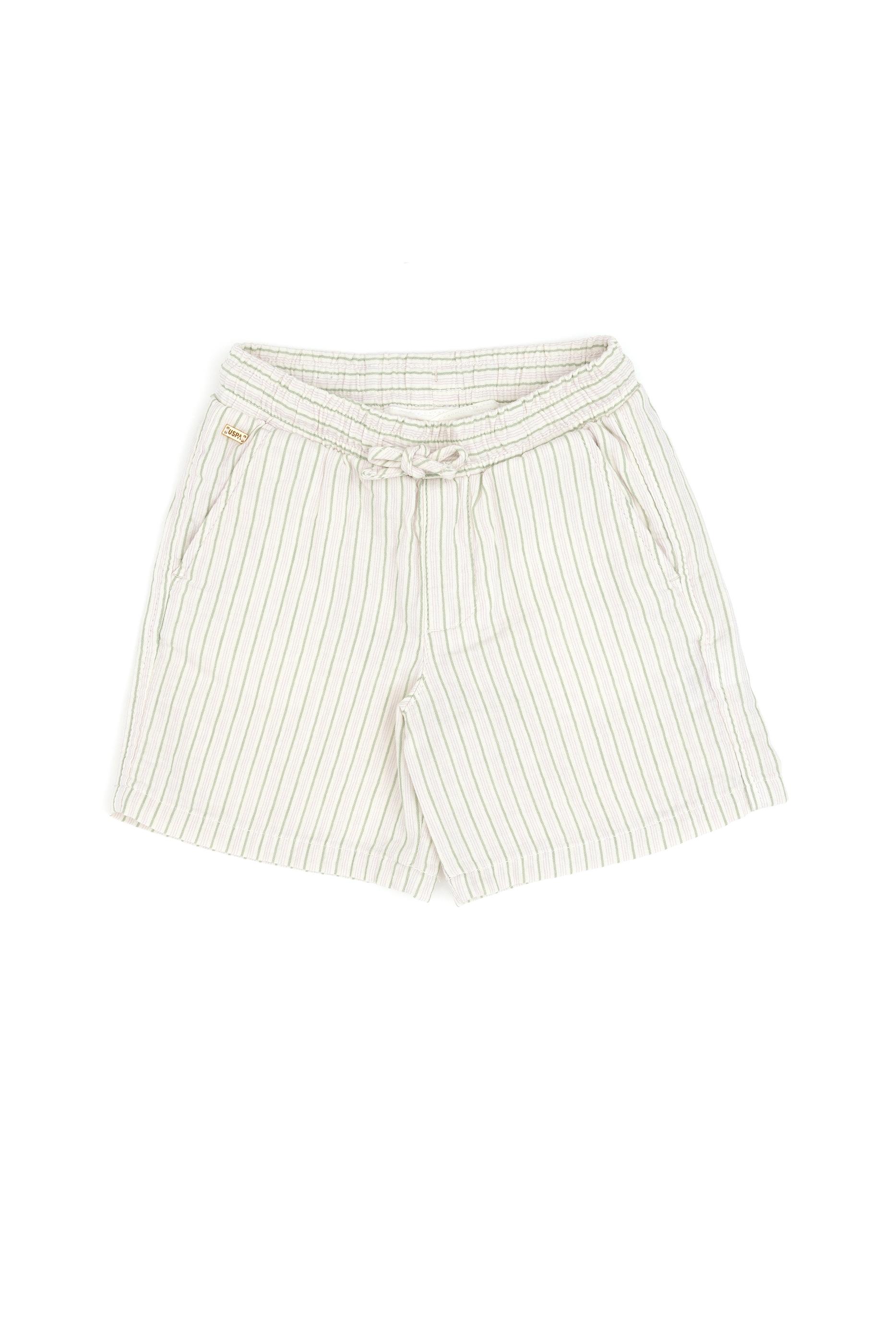 Kız Çocuk Krem Dokuma Şort