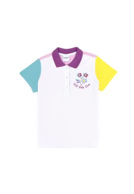 Kız Çocuk Beyaz Polo Yaka Tişört - 50283246009