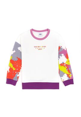 Kız Çocuk Beyaz Bisiklet Yaka Sweatshirt - 50284352019