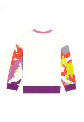 Kız Çocuk Beyaz Bisiklet Yaka Sweatshirt - 50284352019