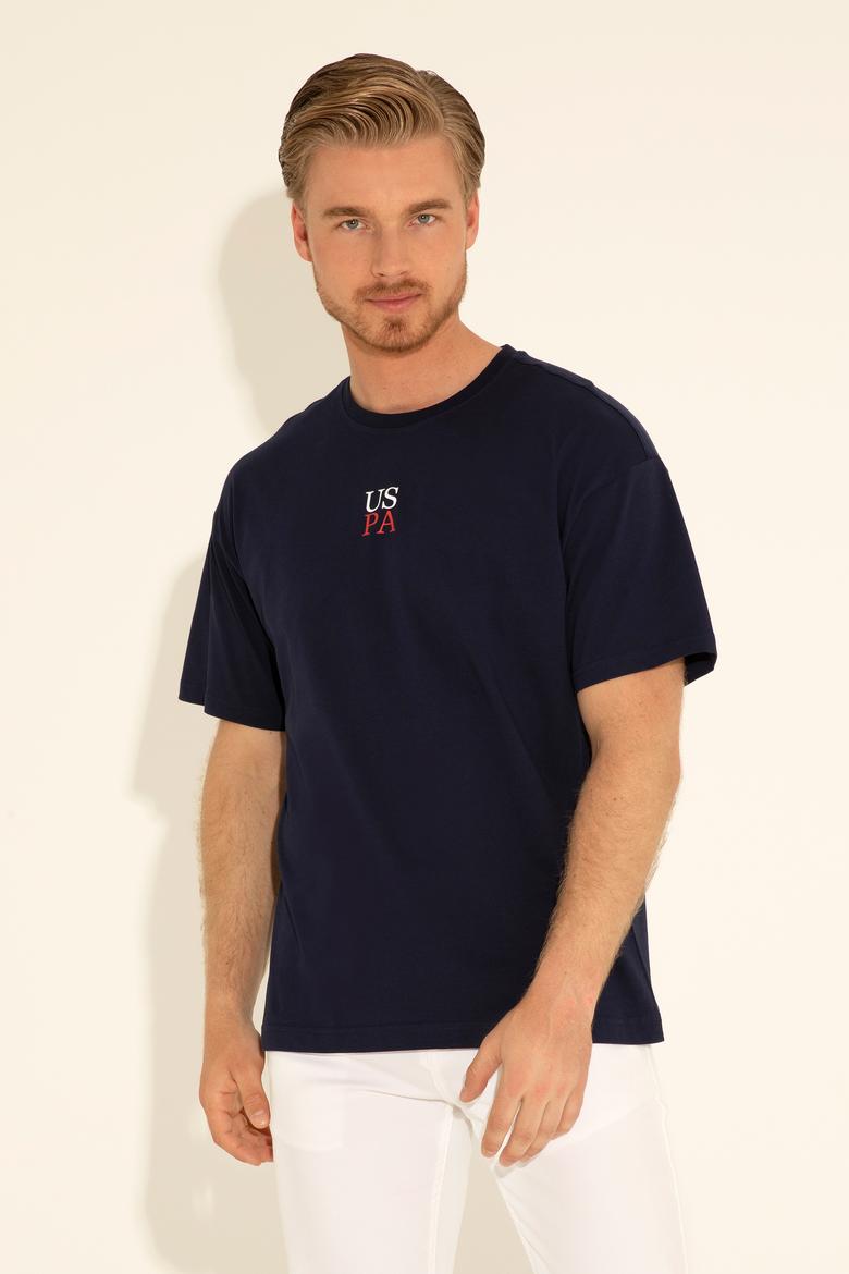 Erkek Comfort Fit Bisiklet Yaka Lacivert Tişört - 50289221011