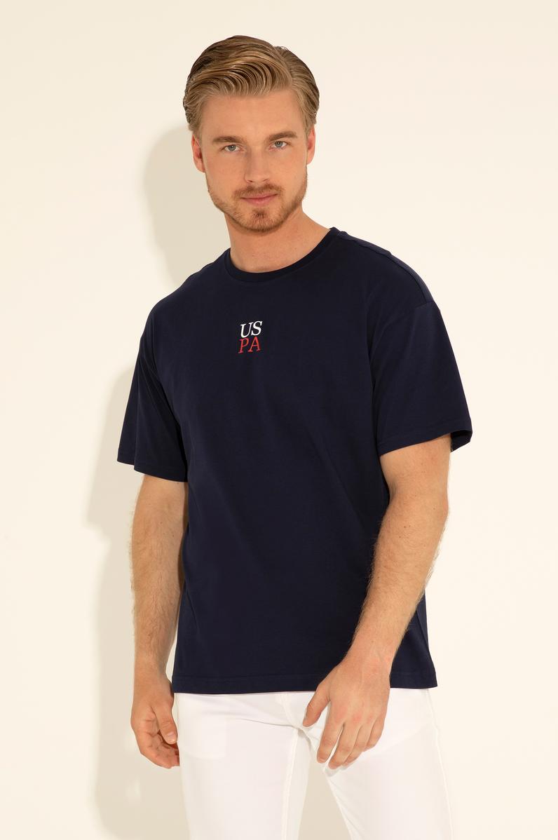 Erkek Comfort Fit Bisiklet Yaka Lacivert Tişört