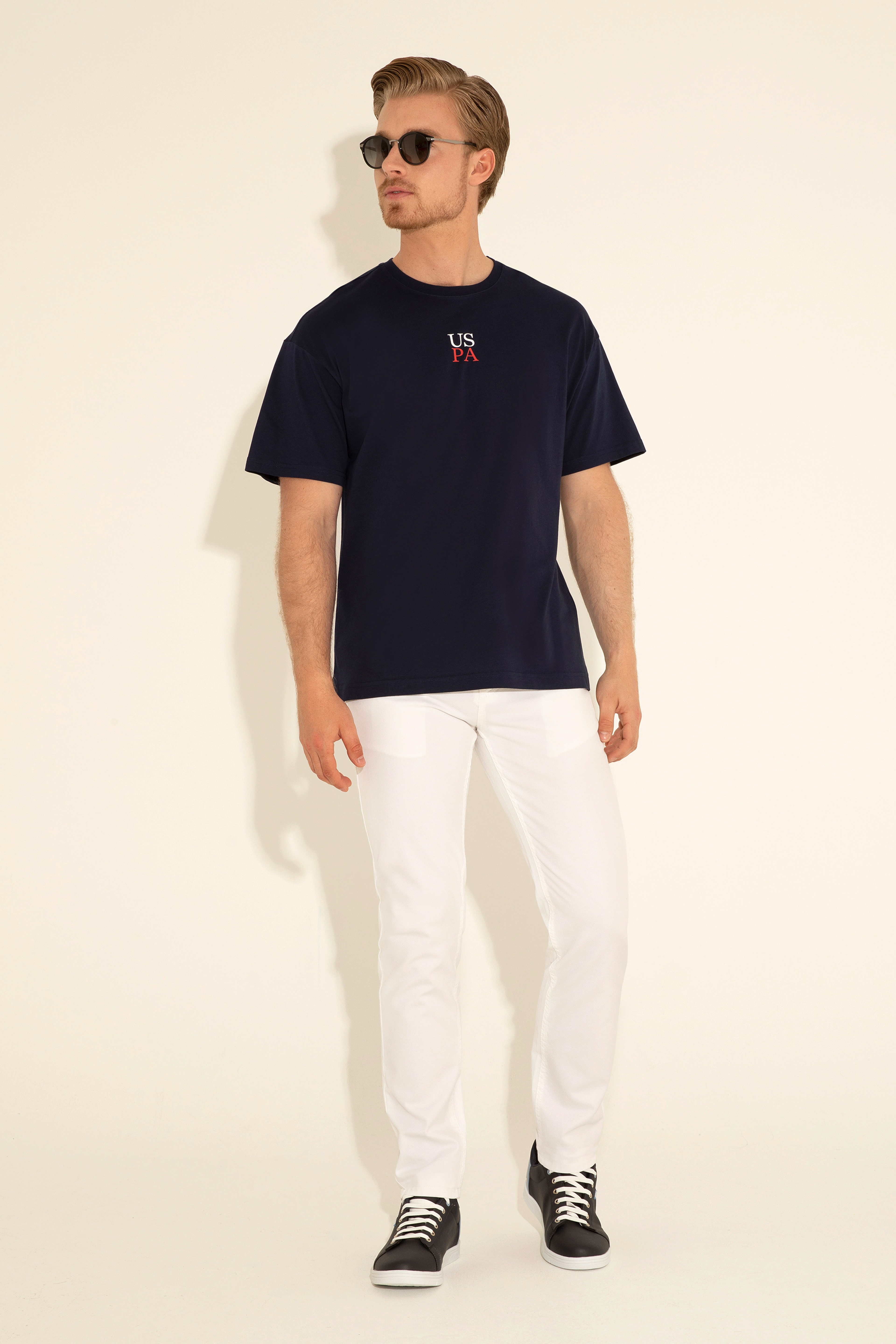 Erkek Comfort Fit Bisiklet Yaka Lacivert Tişört - Image 5