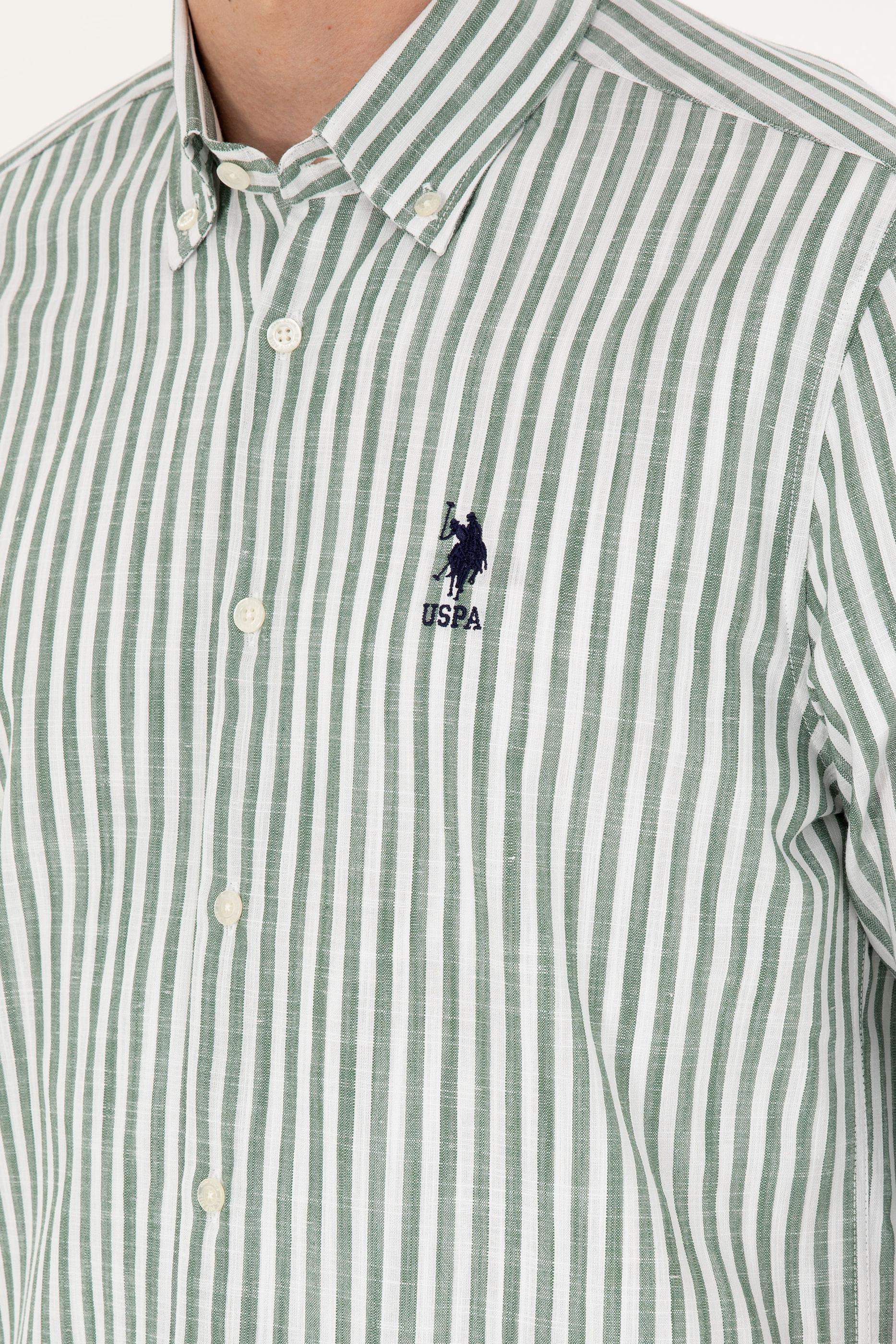 Erkek Haki Uzun Kollu Gömlek