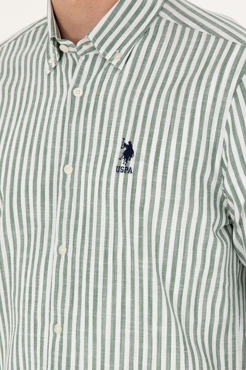 Erkek Haki Uzun Kollu Gömlek