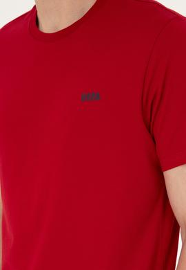 Erkek Regular Fit Bisiklet Yaka Bordo Tişört - 50294290049