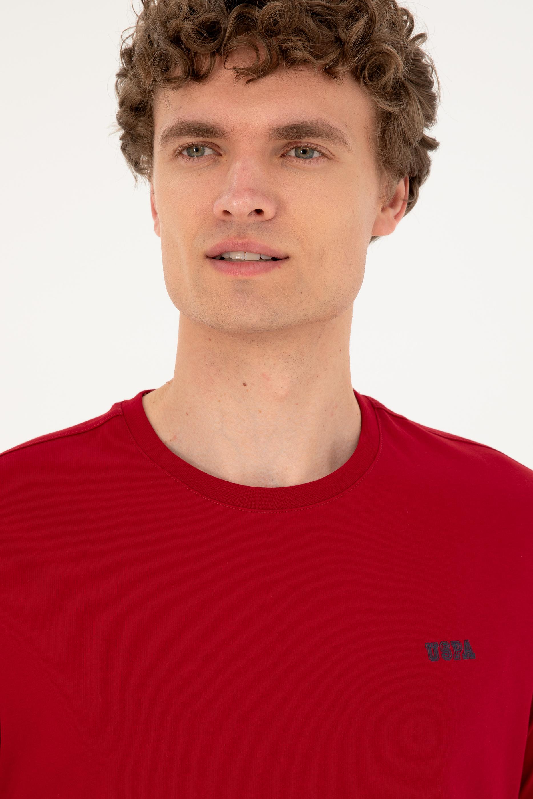 Erkek Regular Fit Bisiklet Yaka Bordo Tişört