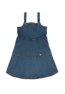 Kız Çocuk Koyu Mavi Kolsuz Jean Elbise - 50283904005