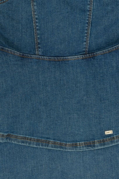 Kız Çocuk Koyu Mavi Kolsuz Jean Elbise