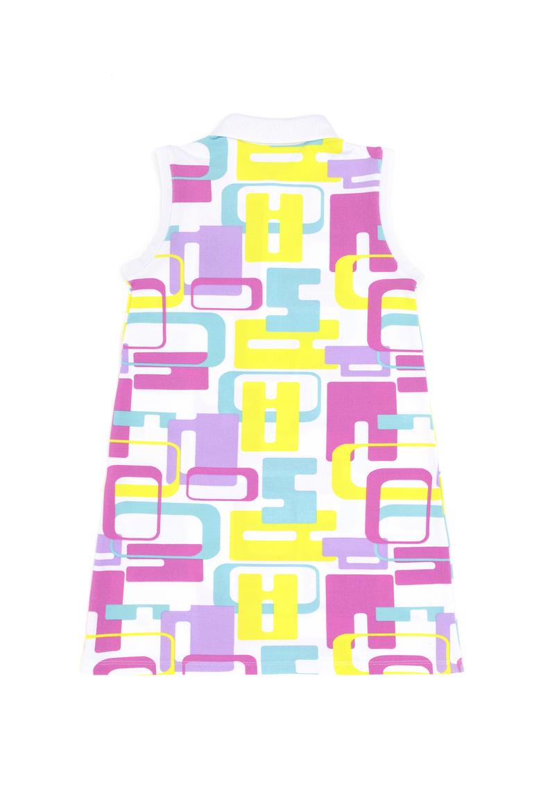 Kız Çocuk Beyaz Polo Yaka Kolsuz Örme Elbise - 50283323001