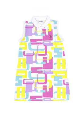 Kız Çocuk Beyaz Polo Yaka Kolsuz Örme Elbise - 50283323001