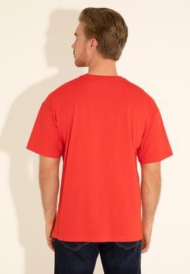 Erkek Comfort Fit Bisiklet Yaka Kırmızı Tişört - 50289221006