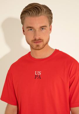 Erkek Comfort Fit Bisiklet Yaka Kırmızı Tişört - 50289221006