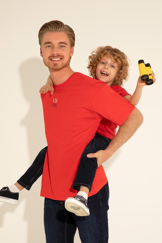 Erkek Comfort Fit Bisiklet Yaka Kırmızı Tişört