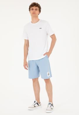 Erkek Açık Mavi Örme Şort - 50289285057