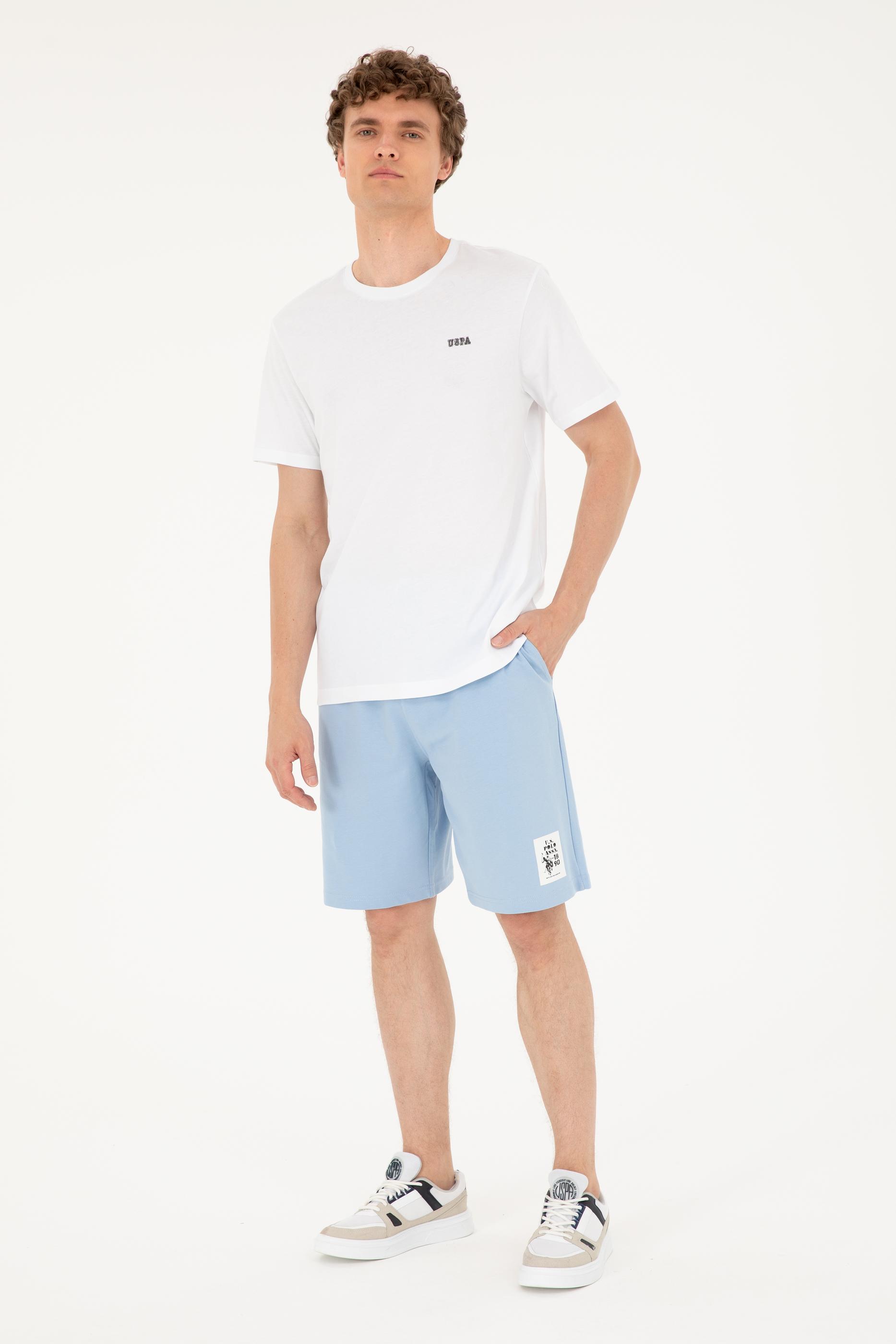 Erkek Açık Mavi Örme Şort