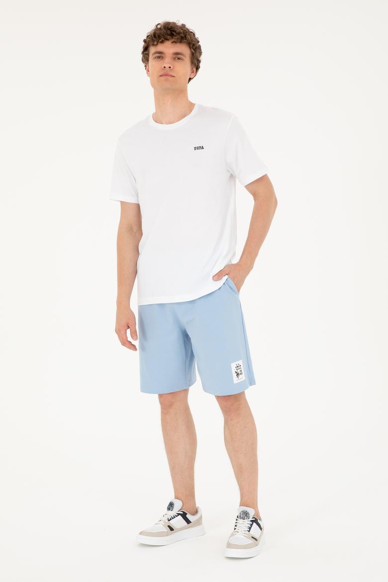 Erkek Açık Mavi Örme Şort