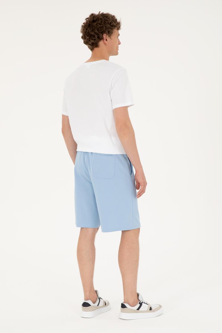 Erkek Açık Mavi Örme Şort - 50289285057