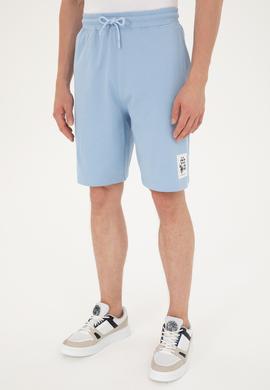 Erkek Açık Mavi Örme Şort - 50289285057