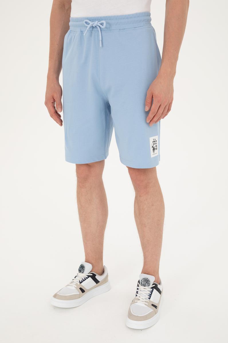 Erkek Açık Mavi Örme Şort