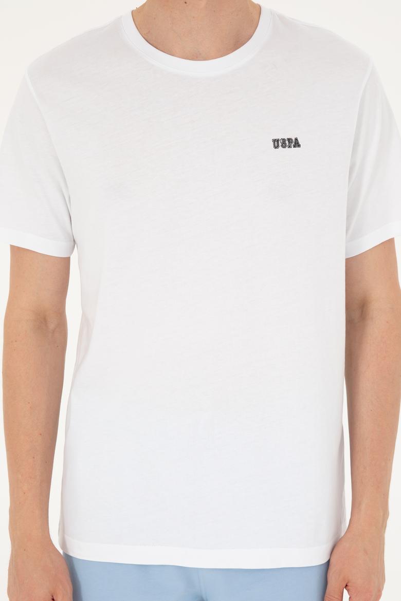 Erkek Regular Fit Bisiklet Yaka Beyaz Tişört - 50294290019