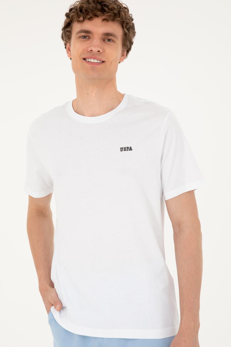 Erkek Regular Fit Bisiklet Yaka Beyaz Tişört - 50294290019