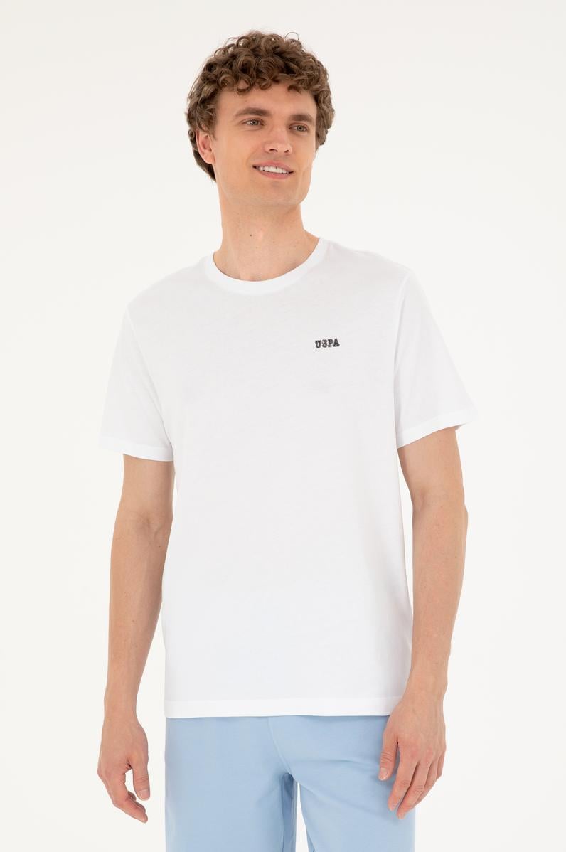 Erkek Regular Fit Bisiklet Yaka Beyaz Tişört