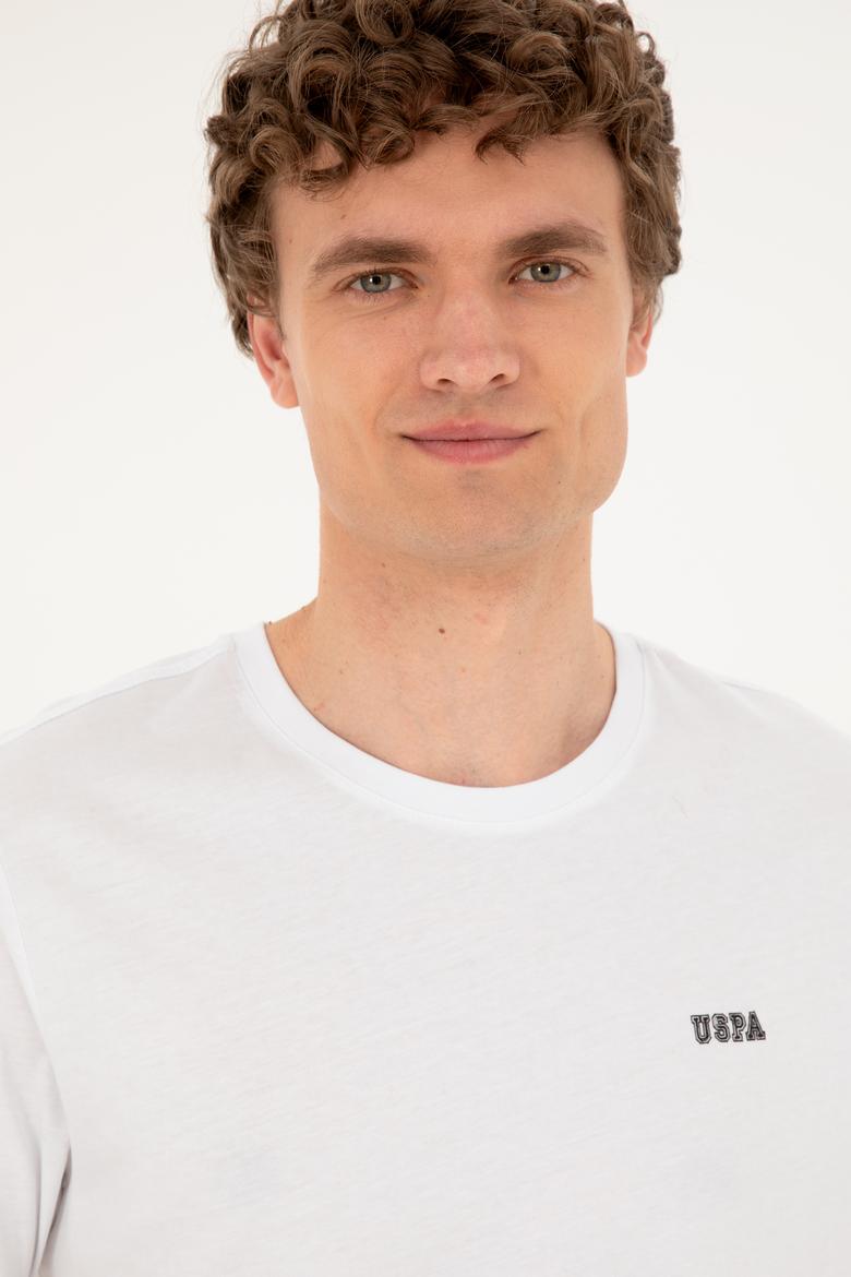 Erkek Regular Fit Bisiklet Yaka Beyaz Tişört - 50294290019