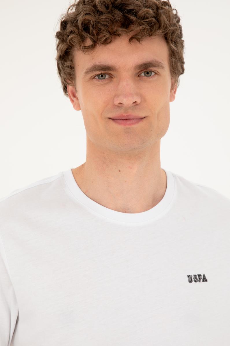 Erkek Regular Fit Bisiklet Yaka Beyaz Tişört