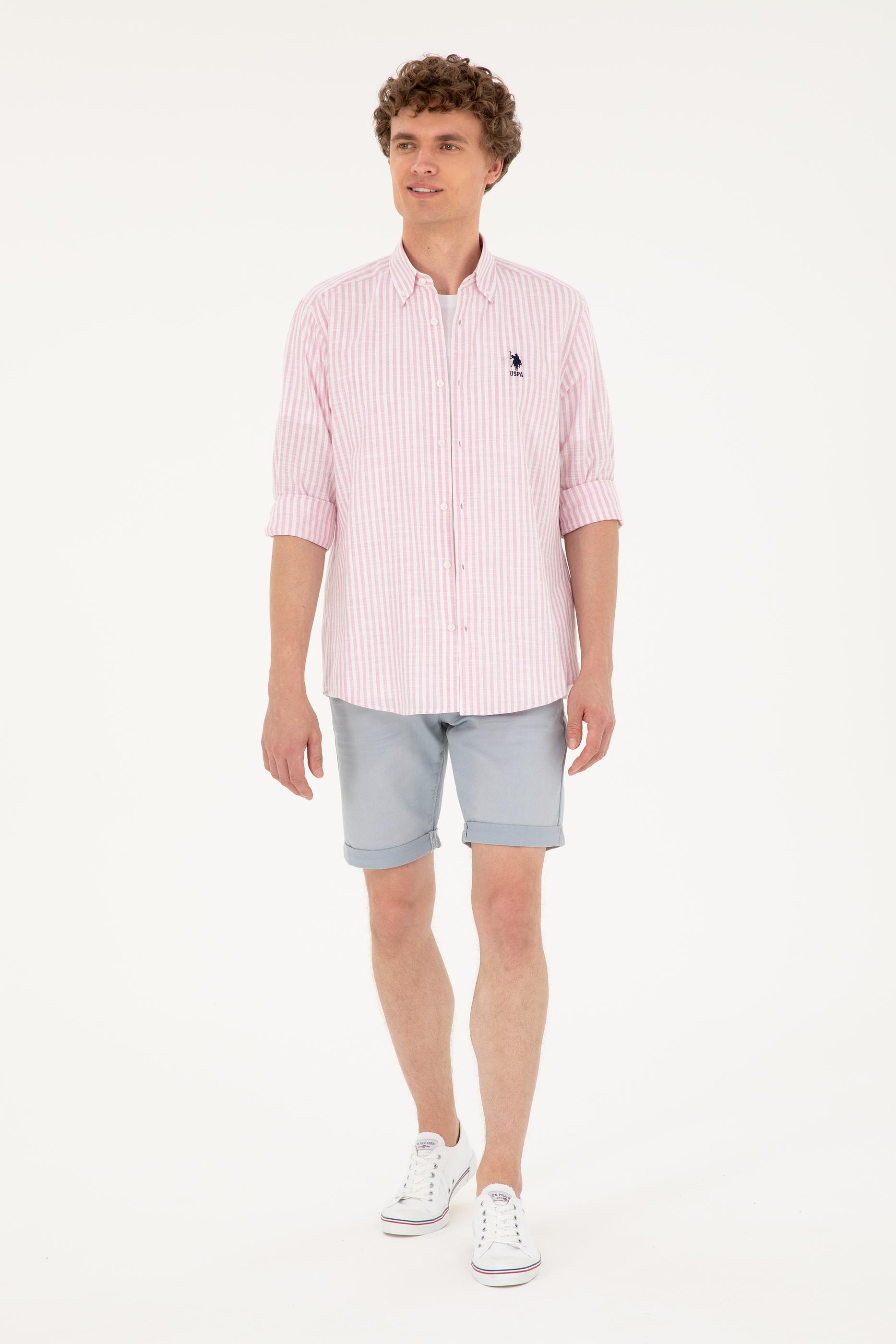 Erkek Pudra Uzun Kollu Gömlek