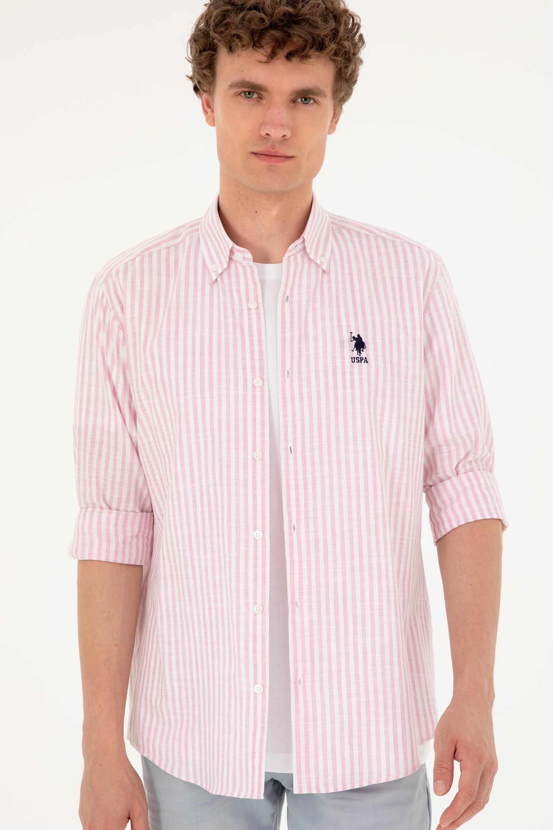 Erkek Pudra Uzun Kollu Gömlek