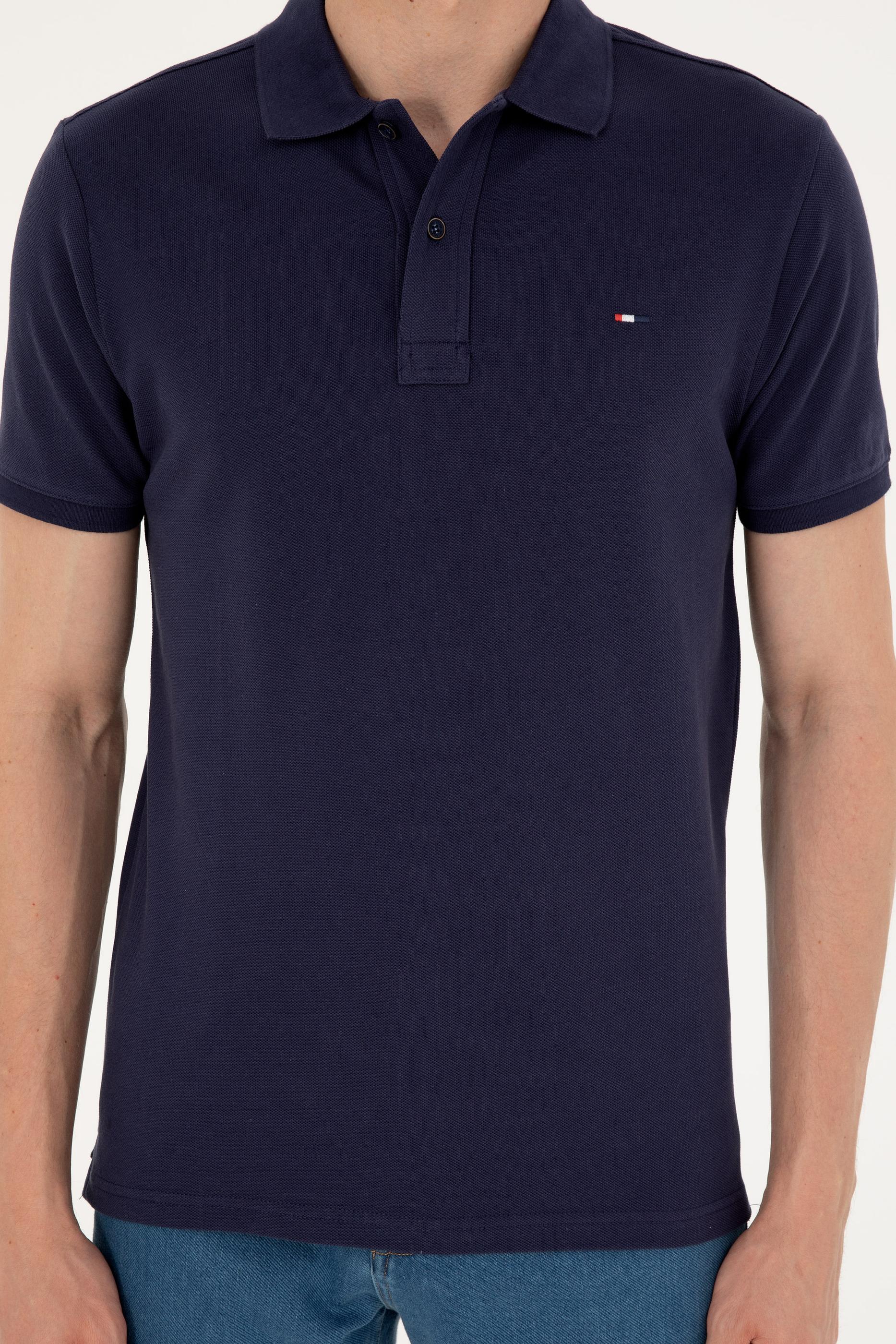 Erkek Lacivert Basic Polo Yaka Tişört