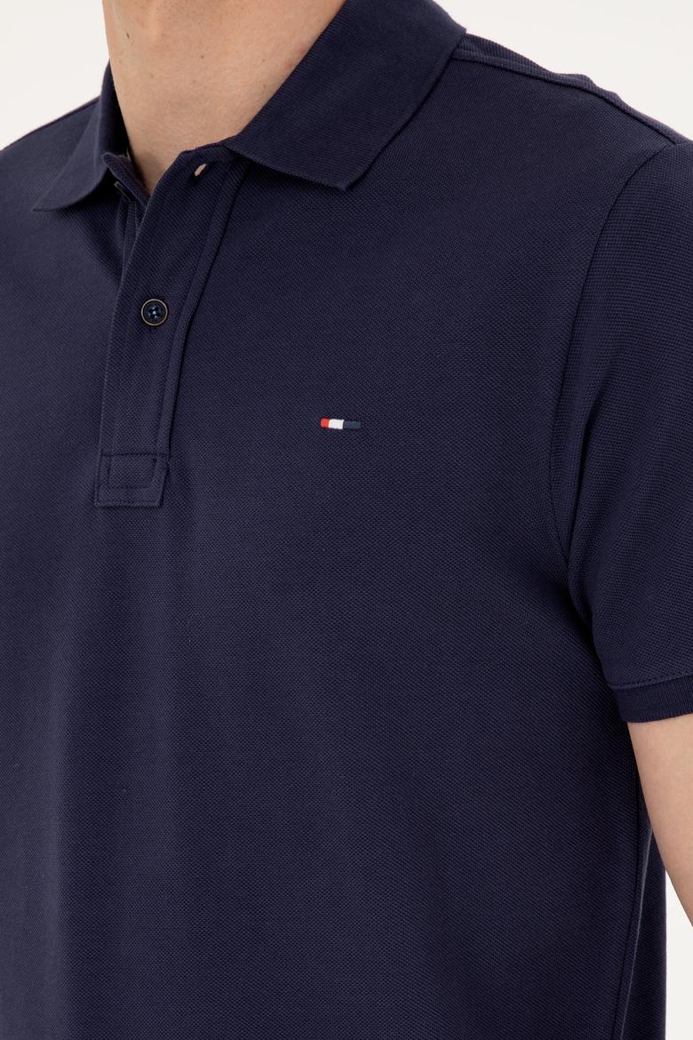 Erkek Lacivert Basic Polo Yaka Tişört - 50267011045