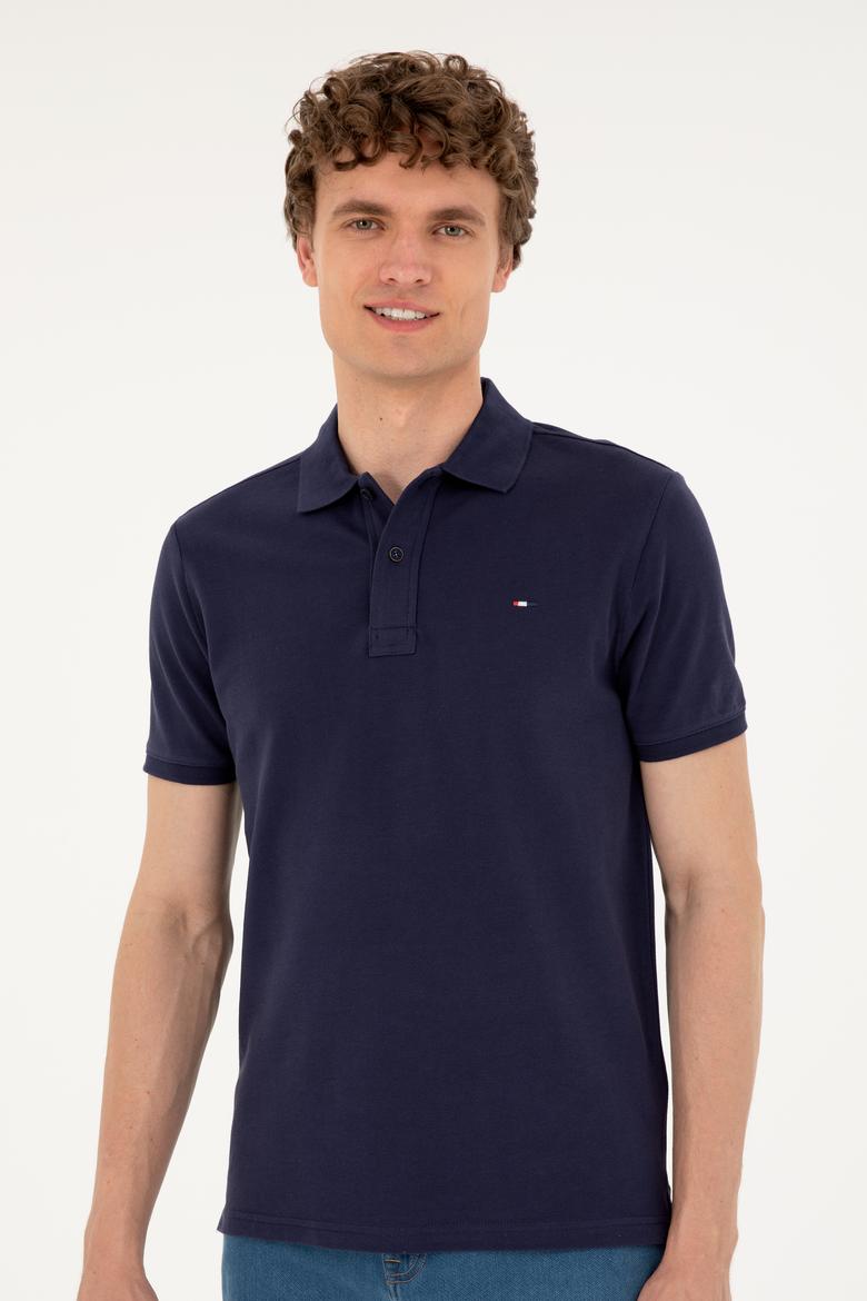 Erkek Lacivert Basic Polo Yaka Tişört - 50267011045