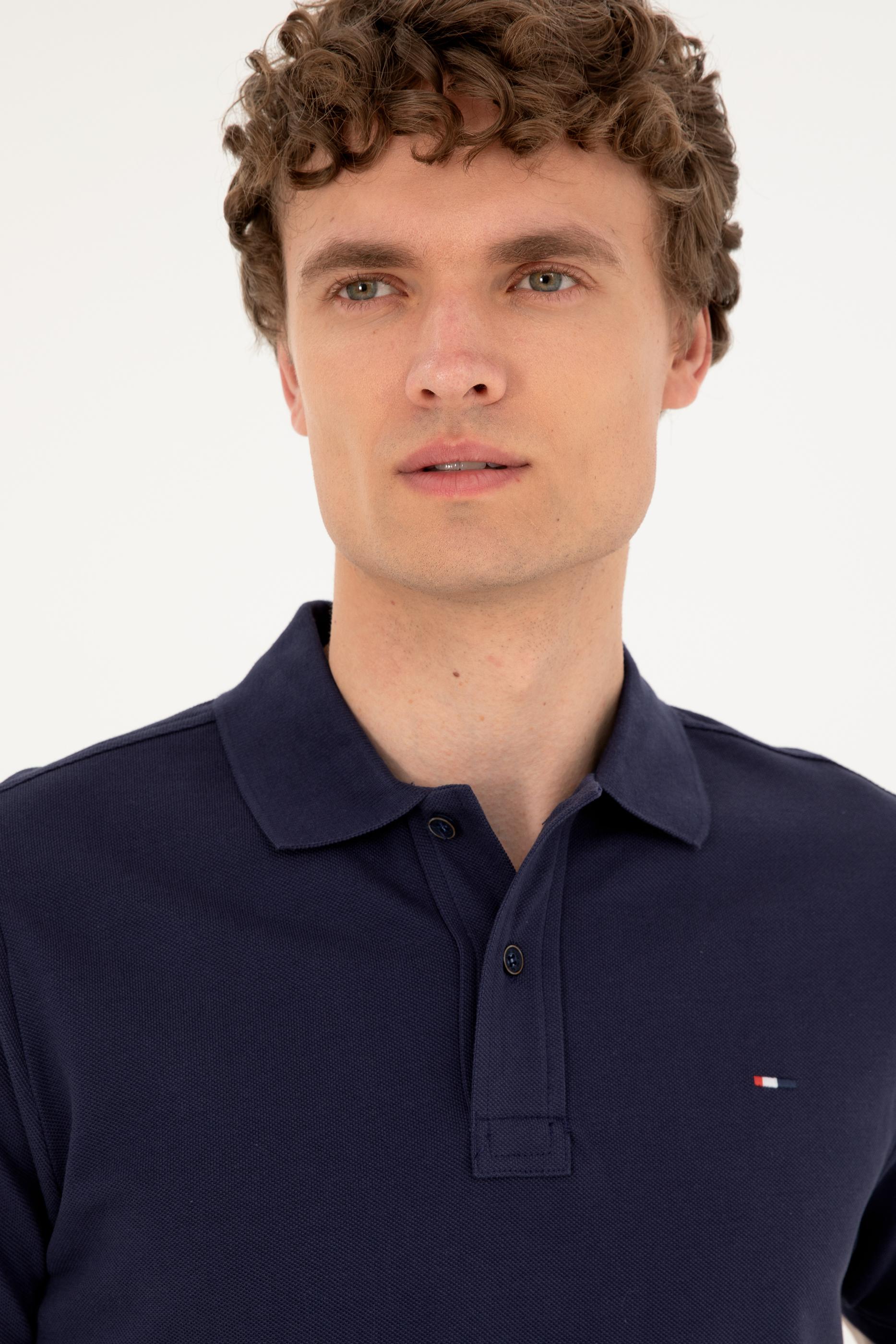 Erkek Lacivert Basic Polo Yaka Tişört