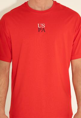 Erkek Comfort Fit Bisiklet Yaka Kırmızı Tişört - 50289221006